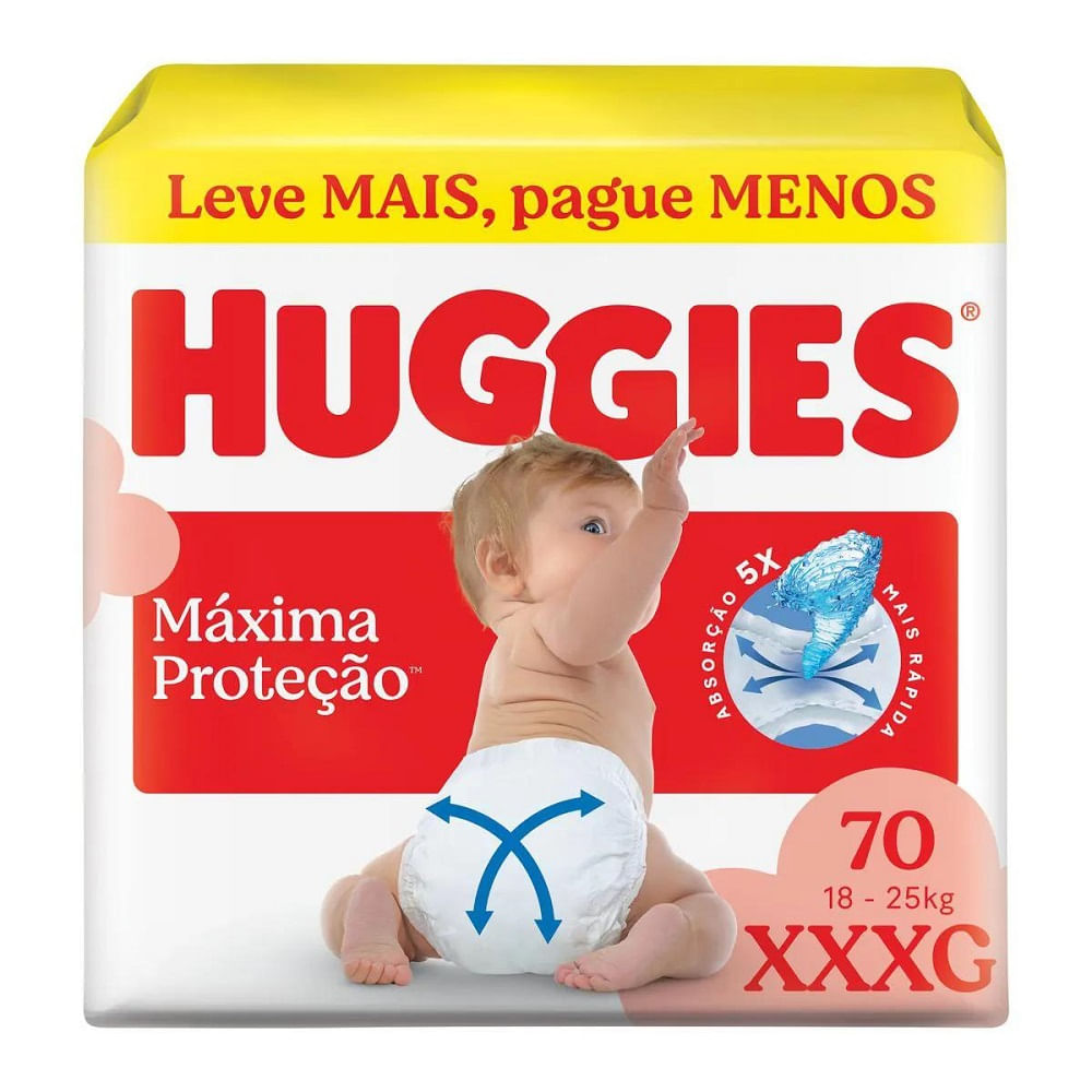 Huggies Máxima Proteção XXXG · 70 unidades