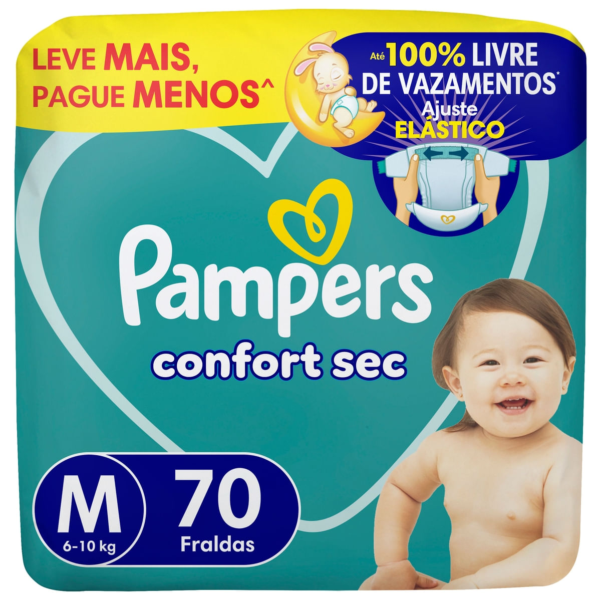 Pampers Confort Sec M · 70 unidades