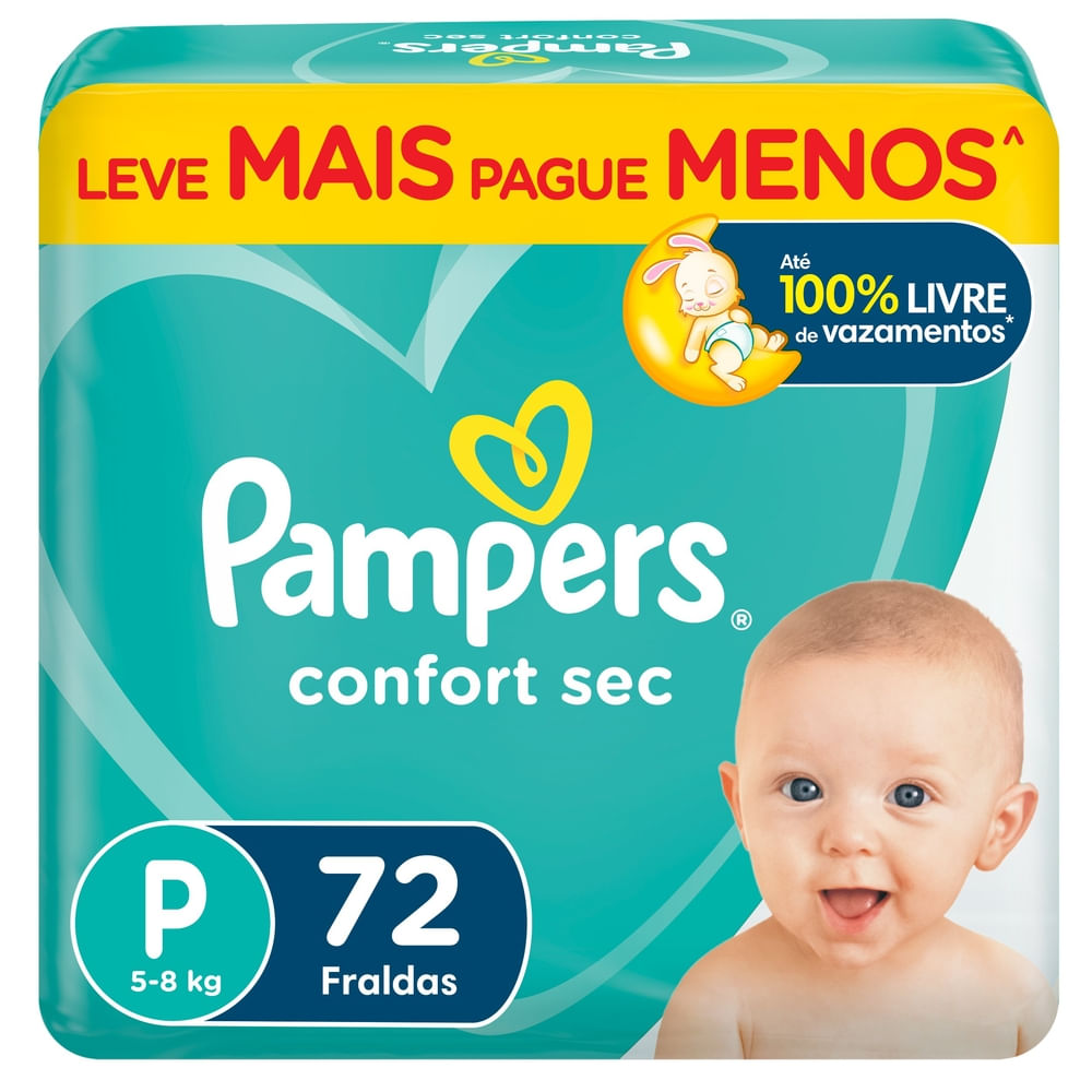 Pampers Confort Sec P · 72 unidades
